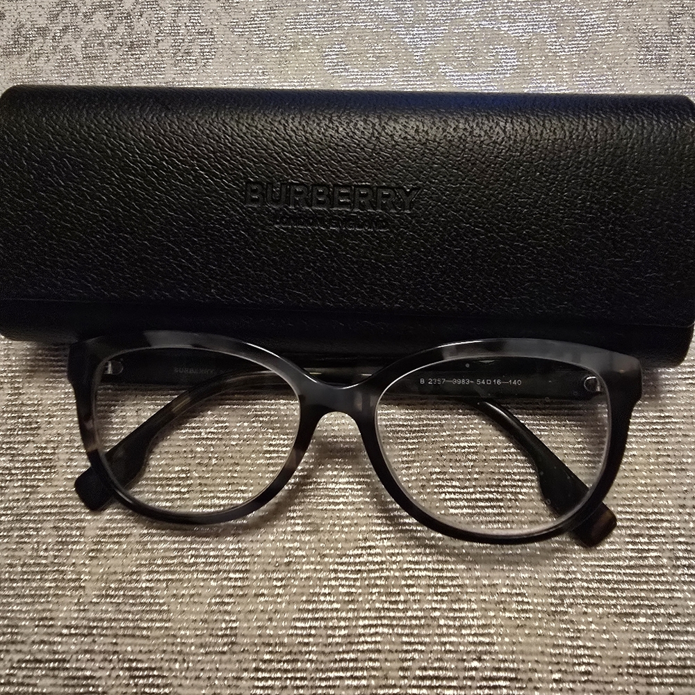 Burberry Black Tortoise Shell, Elegant Frames with Case - Add Your Lenses